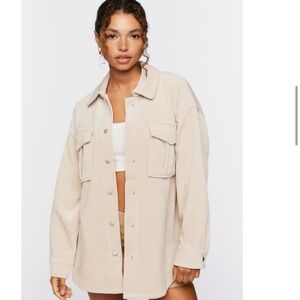 Thick corduroy shacket